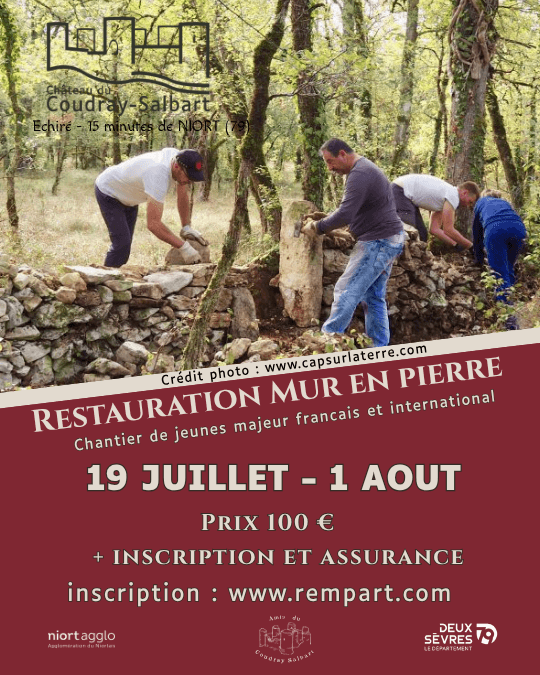 Illustration de l'événement : Restauration d'un mur en pierre au Château du Coudray-Salbart à Échiré