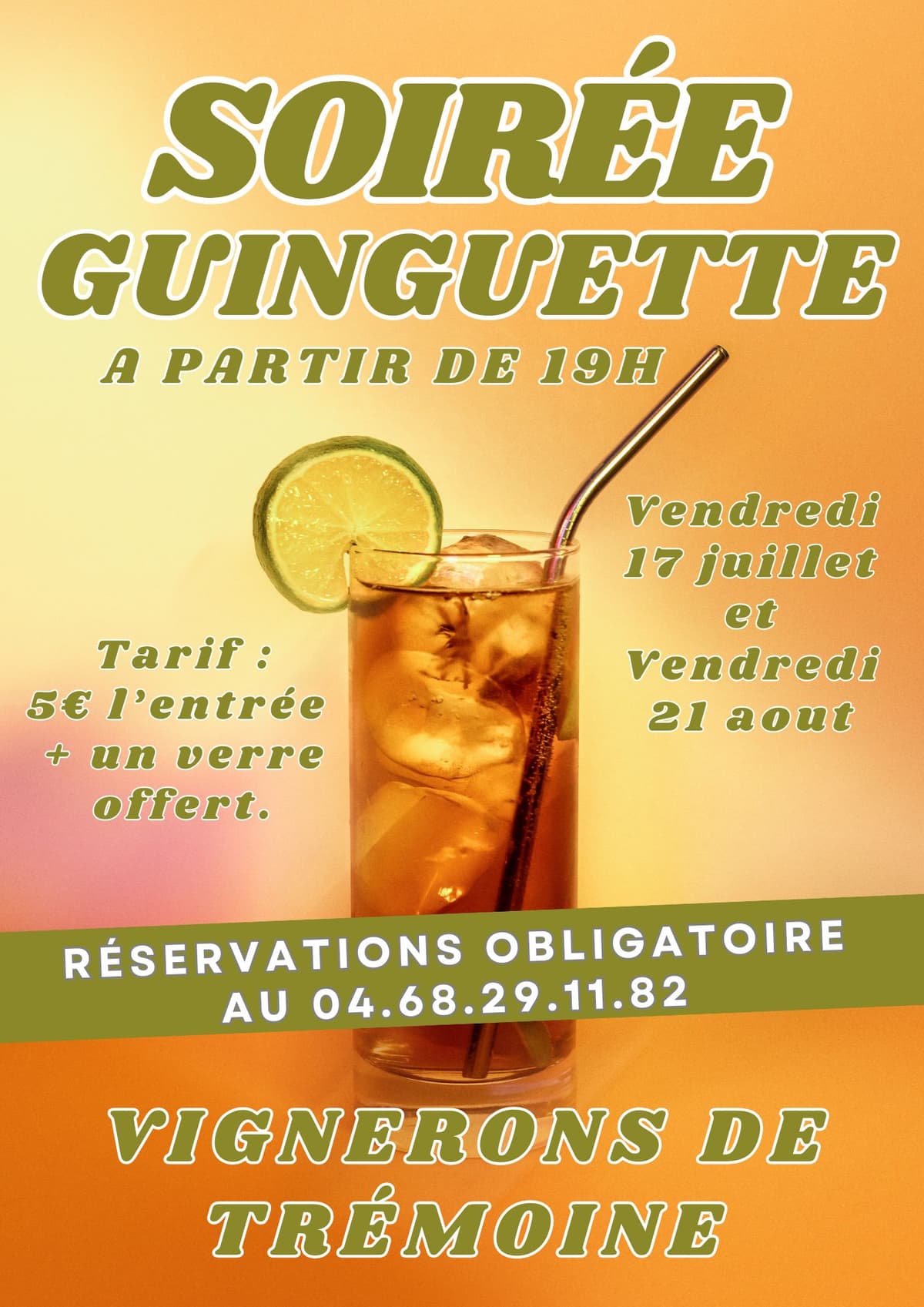 Illustration de l'événement : LA SOIREE GUINGUETTE DE TREMOINE - RASIGUERES