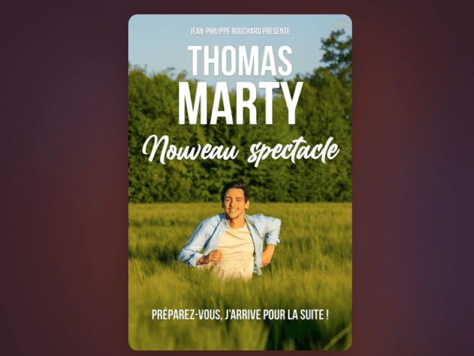 Illustration de l'événement : THOMAS MARTY — NOUVEAU SPECTACLE