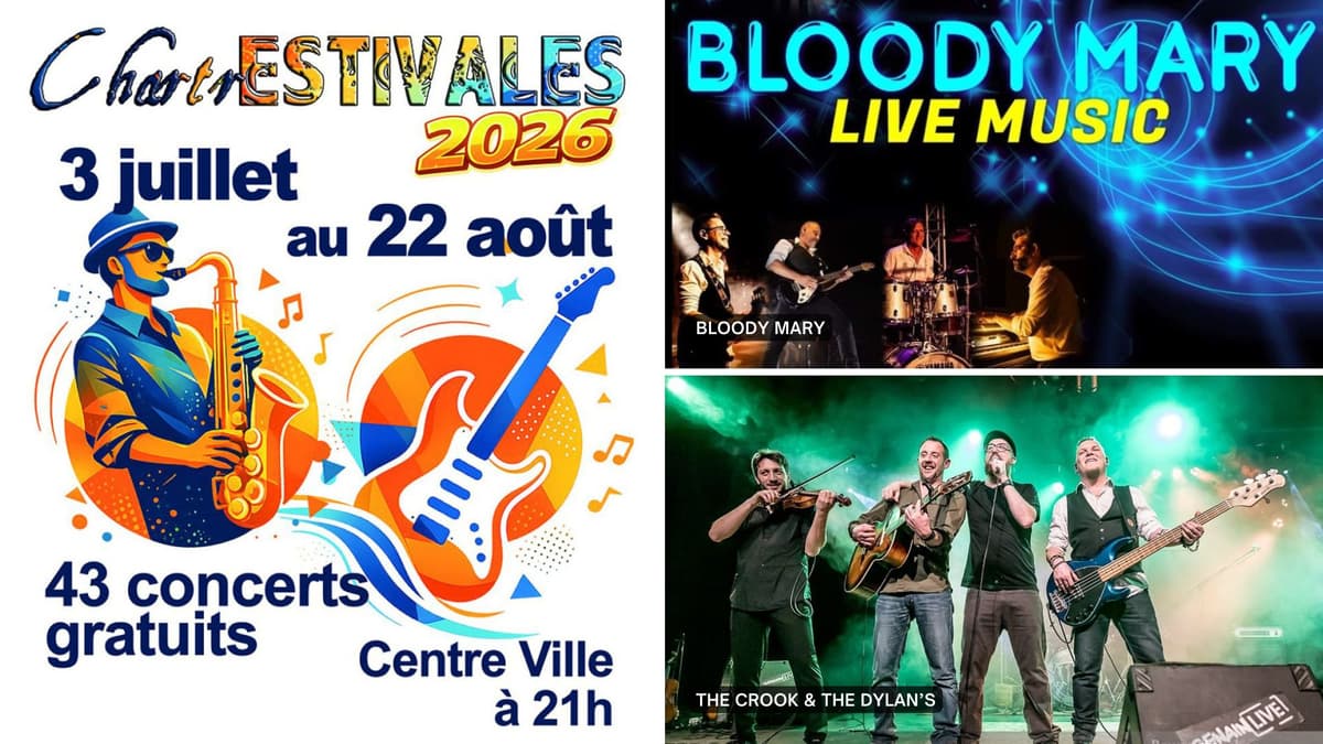 Illustration de l'événement : Lancement de ChartrEstivales 2026 : Bloody Mary ; The Crook & The Dylan's