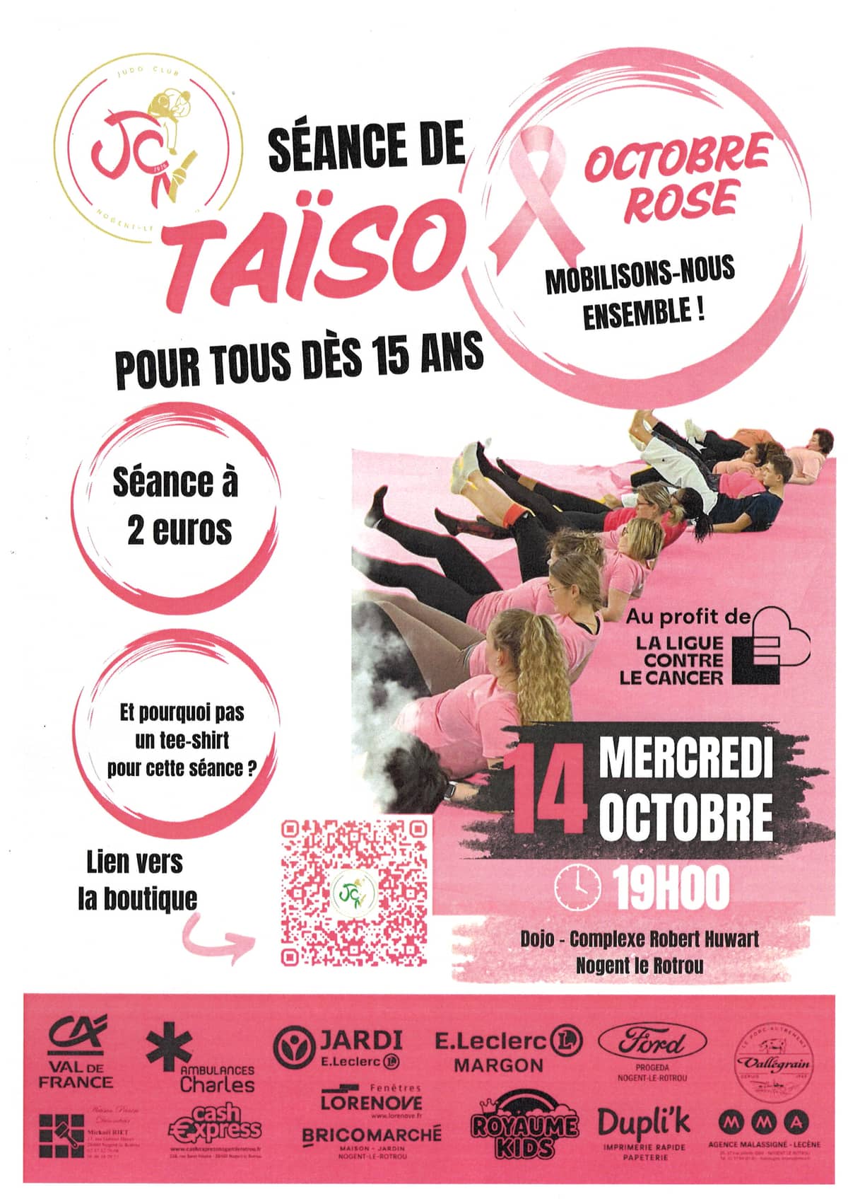 Illustration de l'événement : Mobilisation pour Octobre Rose - Séance Taïso au Judo Club