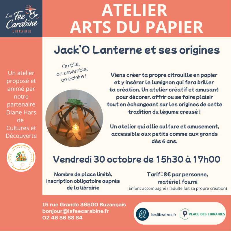 Illustration de l'événement : Atelier Arts du papier : Jack'O Lanterne et ses origines