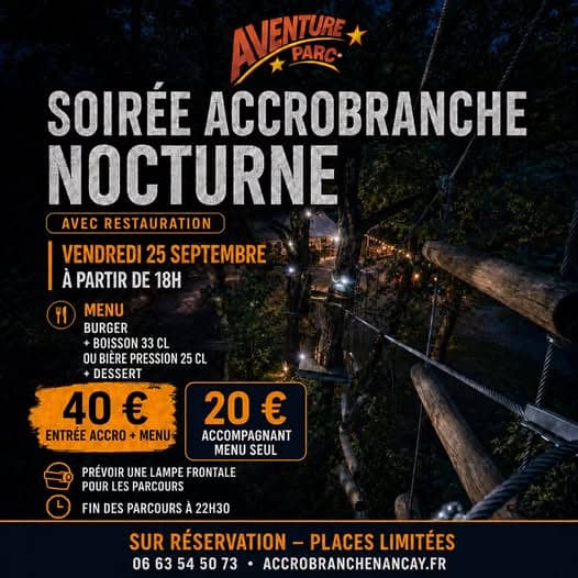 Illustration de l'événement : Soirée accrobranche nocturne