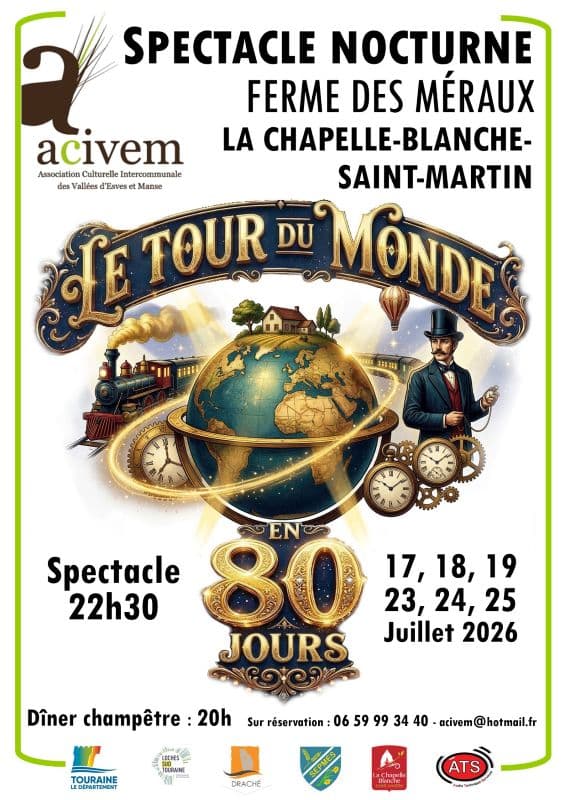 Illustration de l'événement : Spectacle nocturne "Le Tour du Monde en 80 jours"