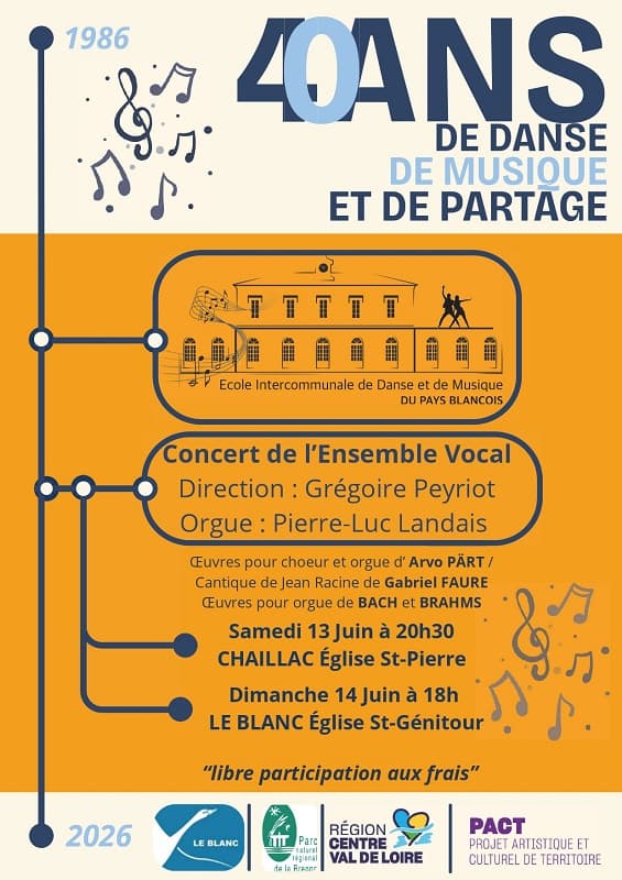 Illustration de l'événement : 40 ans de l'EIDM du Blanc, concert de l'ensemble vocal