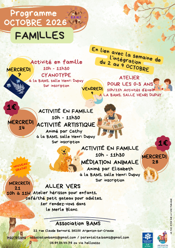 Illustration de l'événement : Les rendez-vous d'octobre à la BAMS
