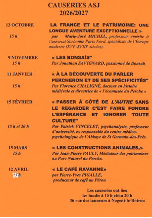 Illustration de l'événement : CAUSERIE ASJ