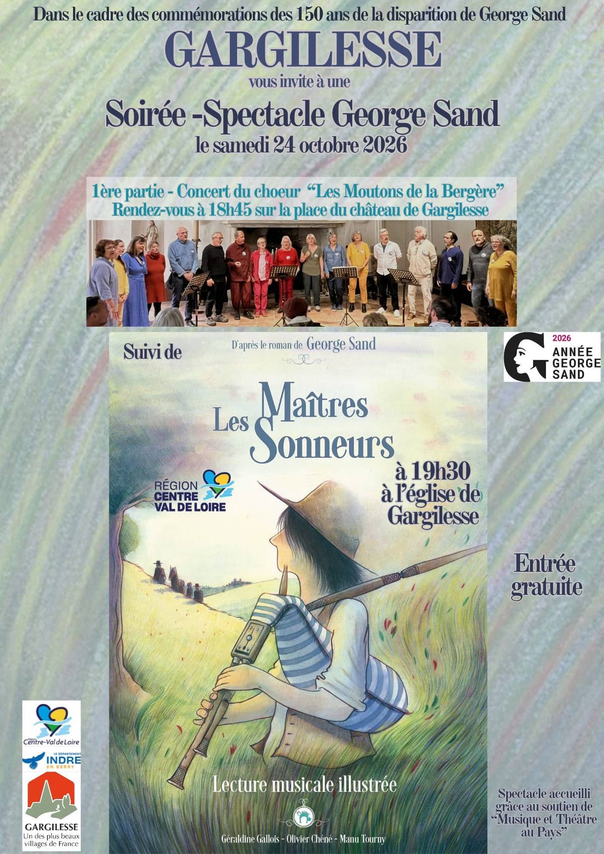 Illustration de l'événement : Soirée spectacle George Sand : "Les maîtres sonneurs"