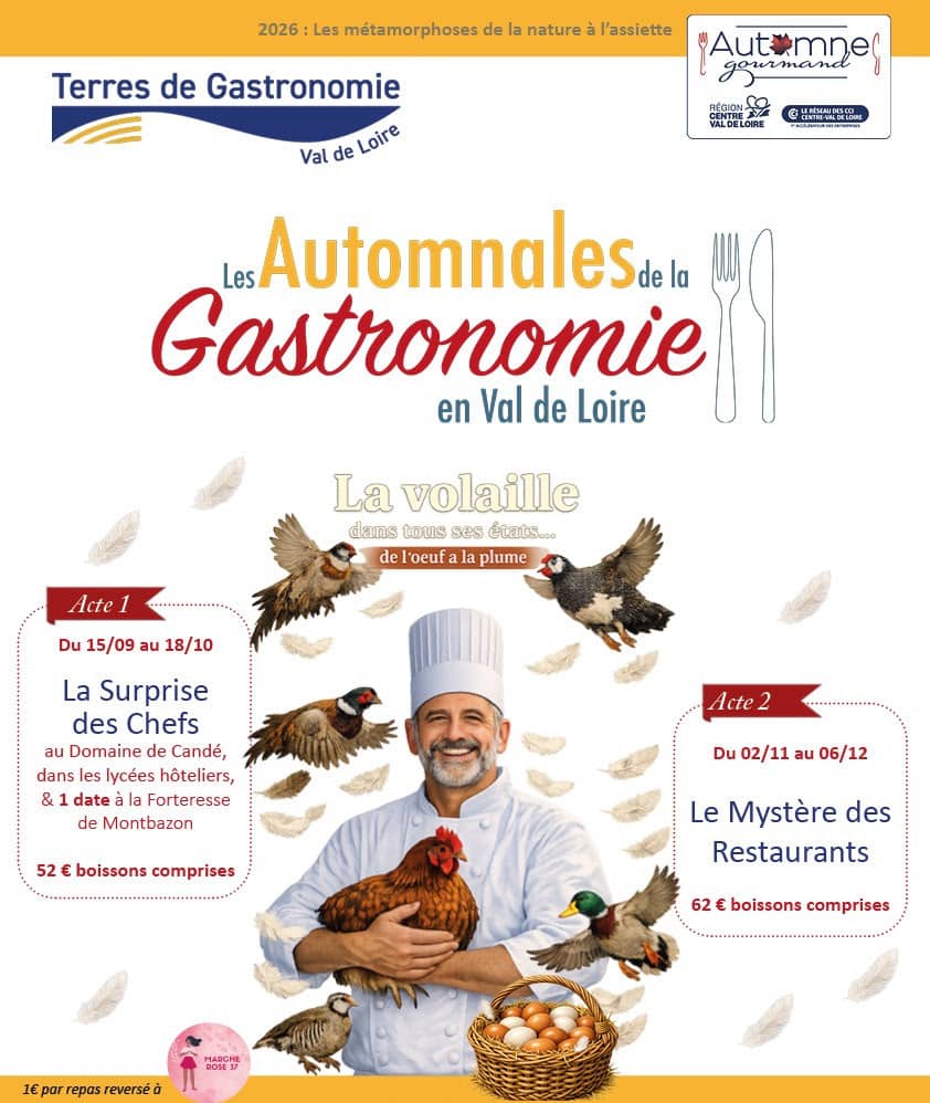 Illustration de l'événement : Les Automnales de la Gastronomie en Val de Loire : La volaille dans tous ses états - De l'oeuf à la plume