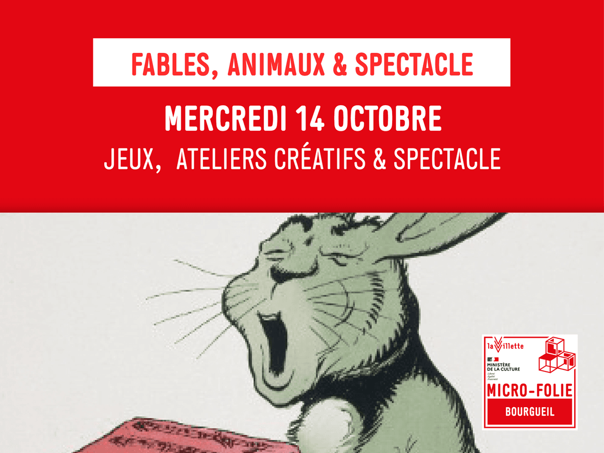 Illustration de l'événement : Les ateliers de la Microfolie / Fables, animaux & spectacle
