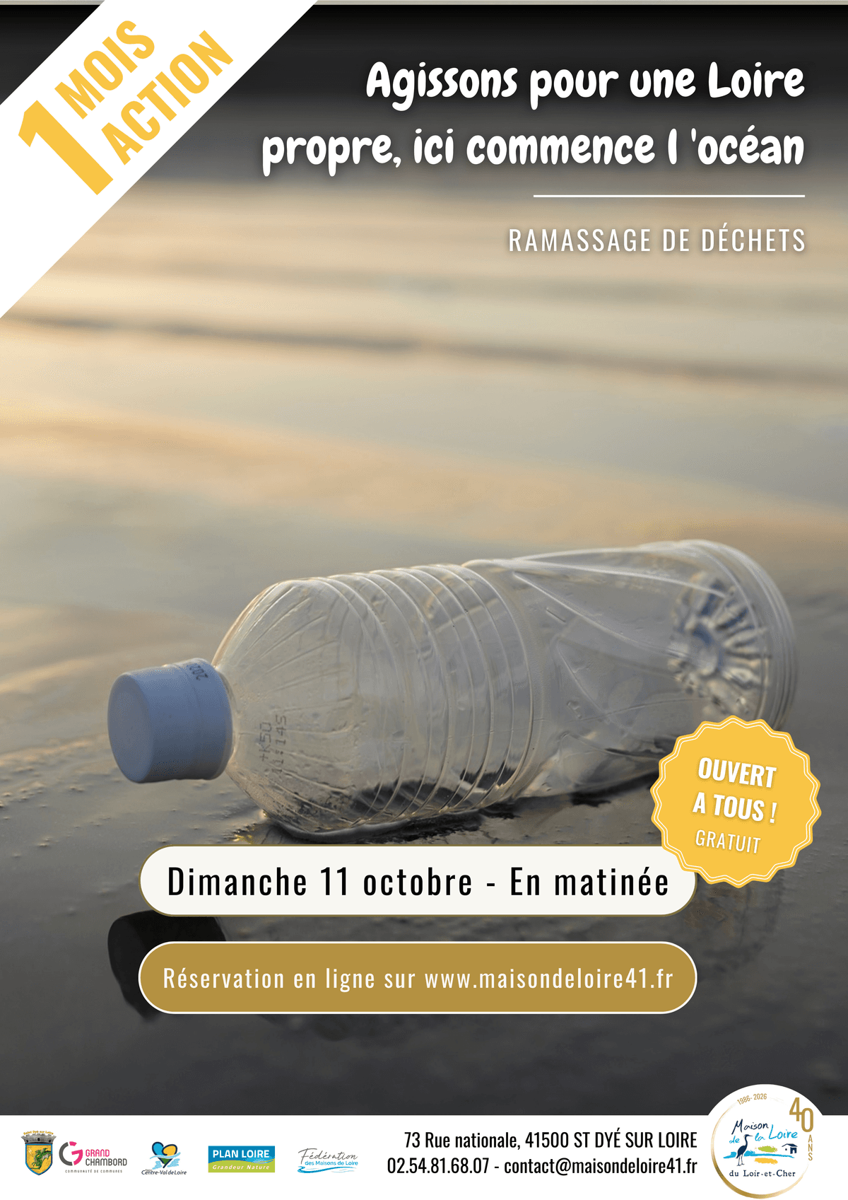 Illustration de l'événement : Octobre Un Mois Une Action Agissons pour une Loire propre avec la Maison de la Loire