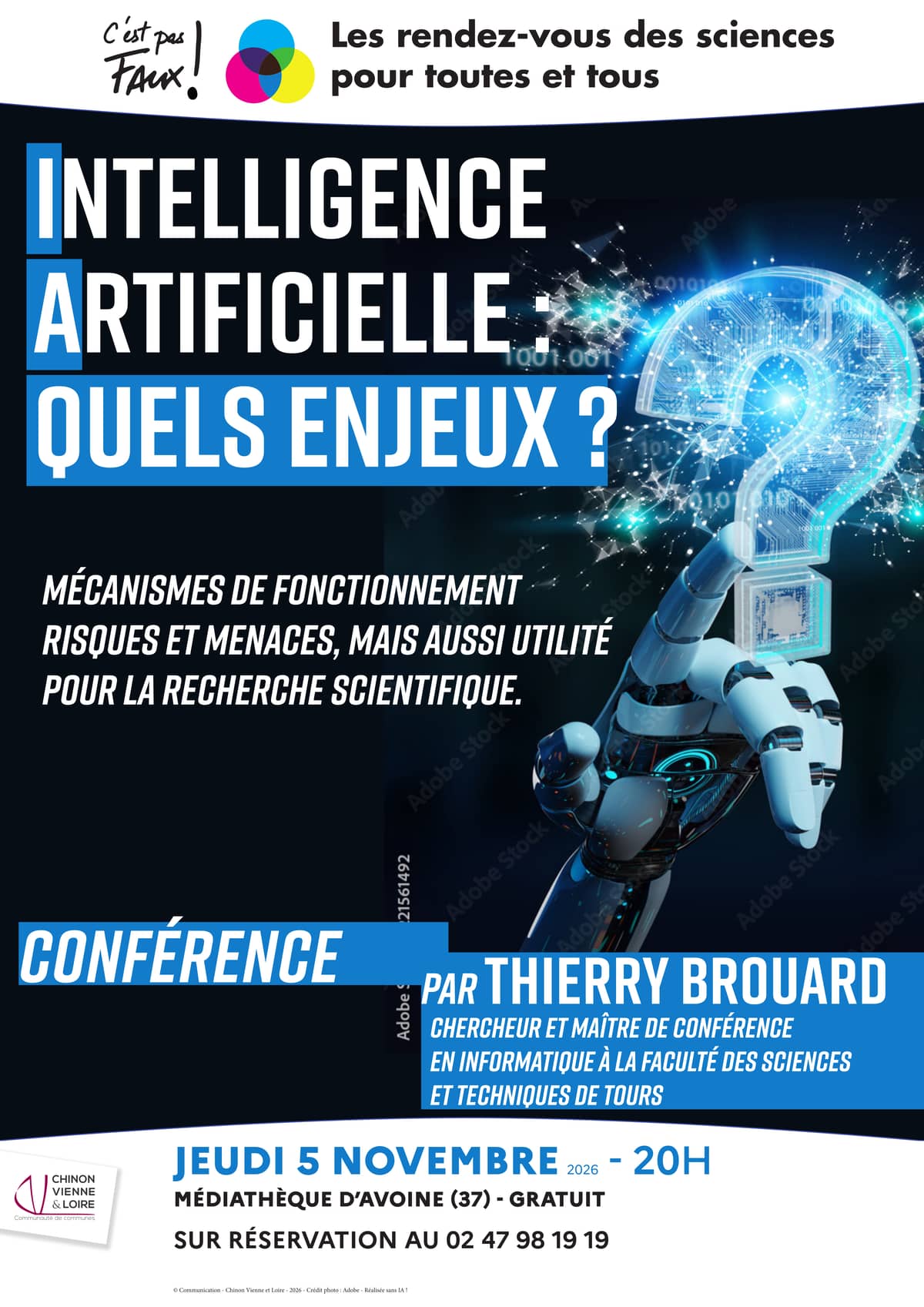 Illustration de l'événement : Conférence "C'est pas faux ! Les rendez-vous des sciences pour toutes et tous"