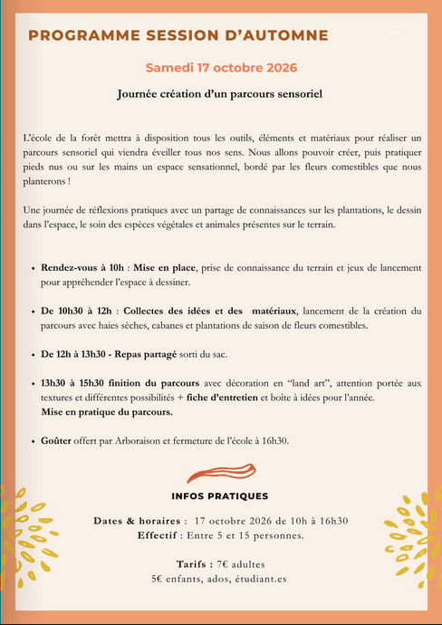 Illustration de l'événement : L'école de la forêt - session d'automne