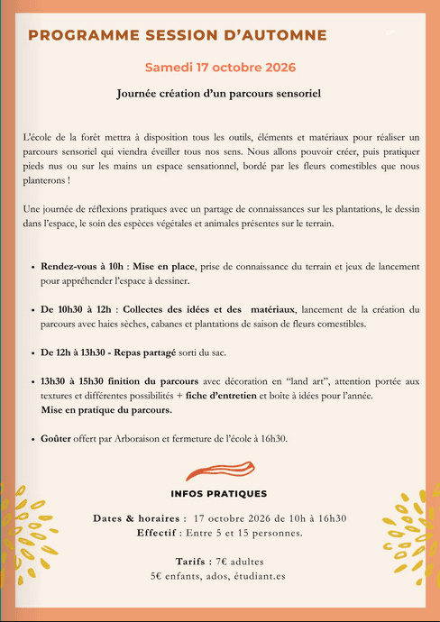Illustration de l'événement : L'école de la forêt - session d'automne
