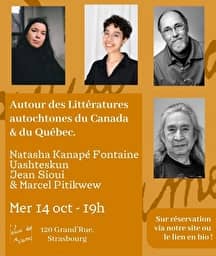 Illustration de l'événement : Autour des LITTÉRATURES AUTOCHTONES du Canada et du Québec.