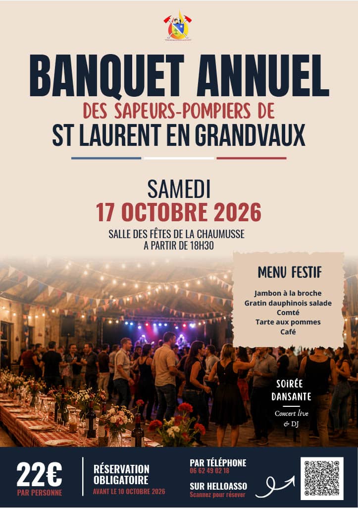 Illustration de l'événement : Banquet annuel des sapeurs pompiers