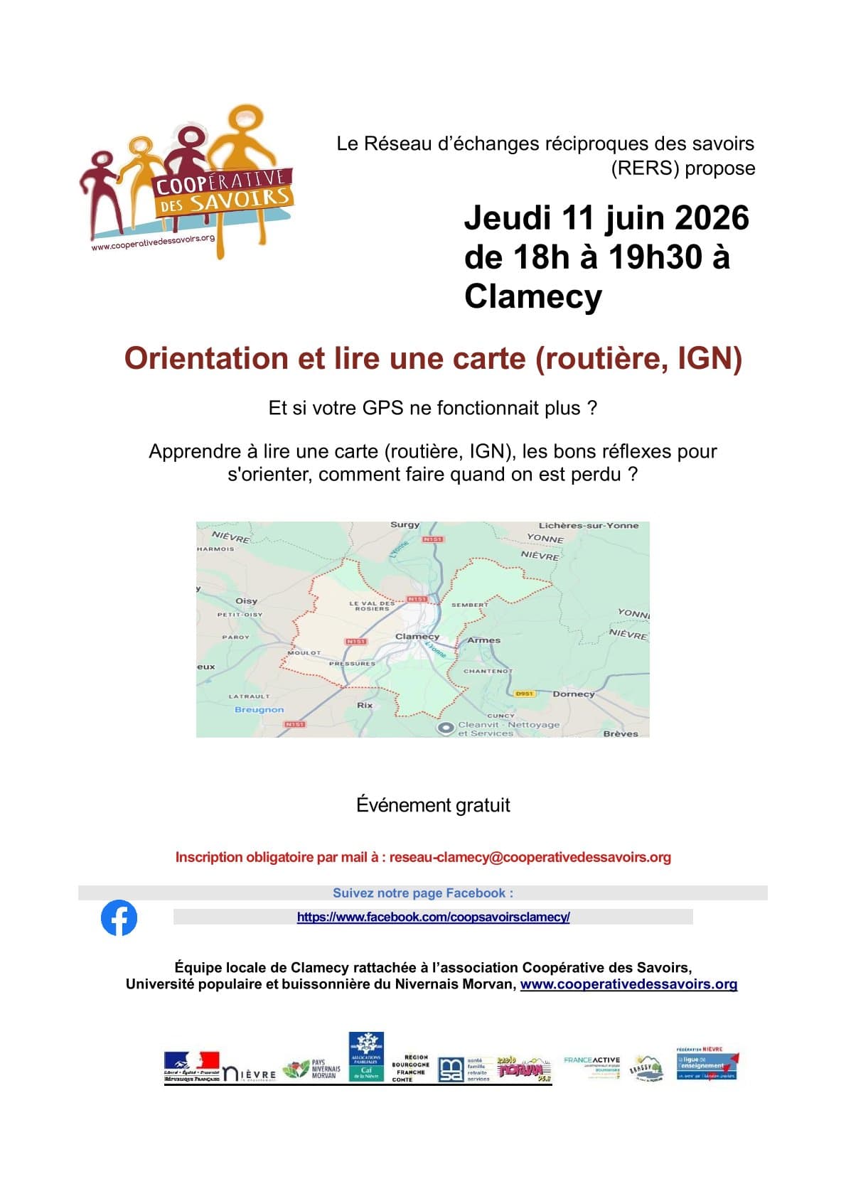 Illustration de l'événement : La coopérative des savoirs propose : Orientation et lire une carte (routière, IGN)
