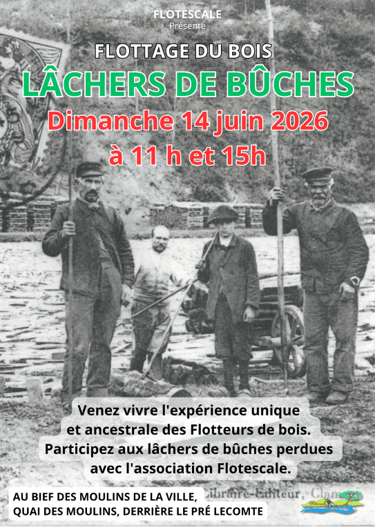 Illustration de l'événement : Flottage du bois : Lâchers de bûches perdues