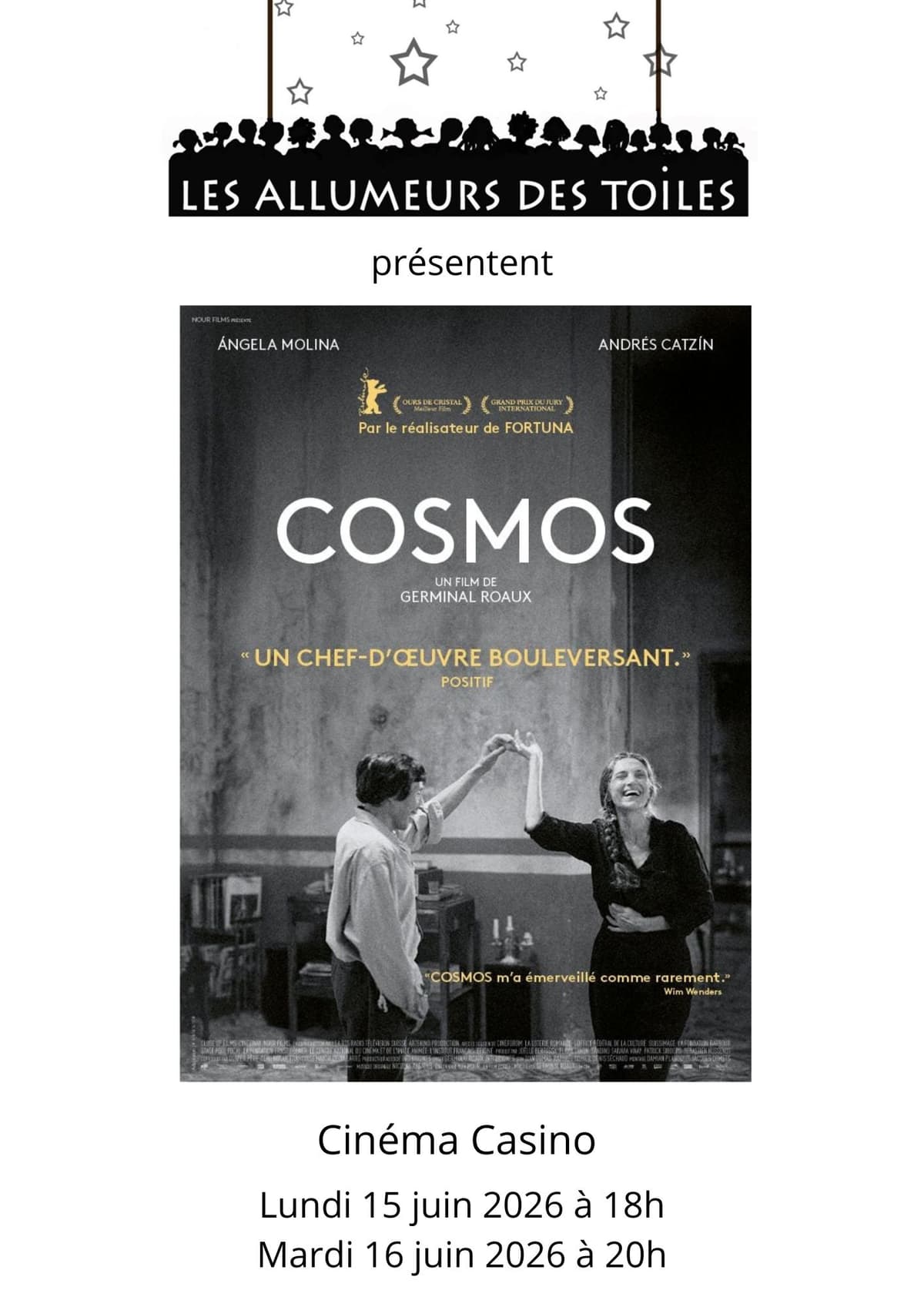 Illustration de l'événement : Les Allumeurs des Toiles présentent : "Cosmos" - Drame de Germinal Roaux