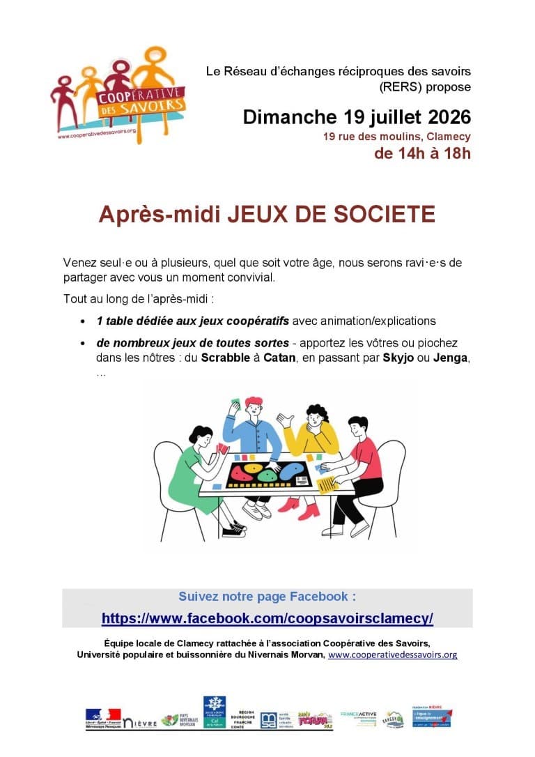 Illustration de l'événement : La Coopérative des Savoirs propose : Après-midi jeux de société