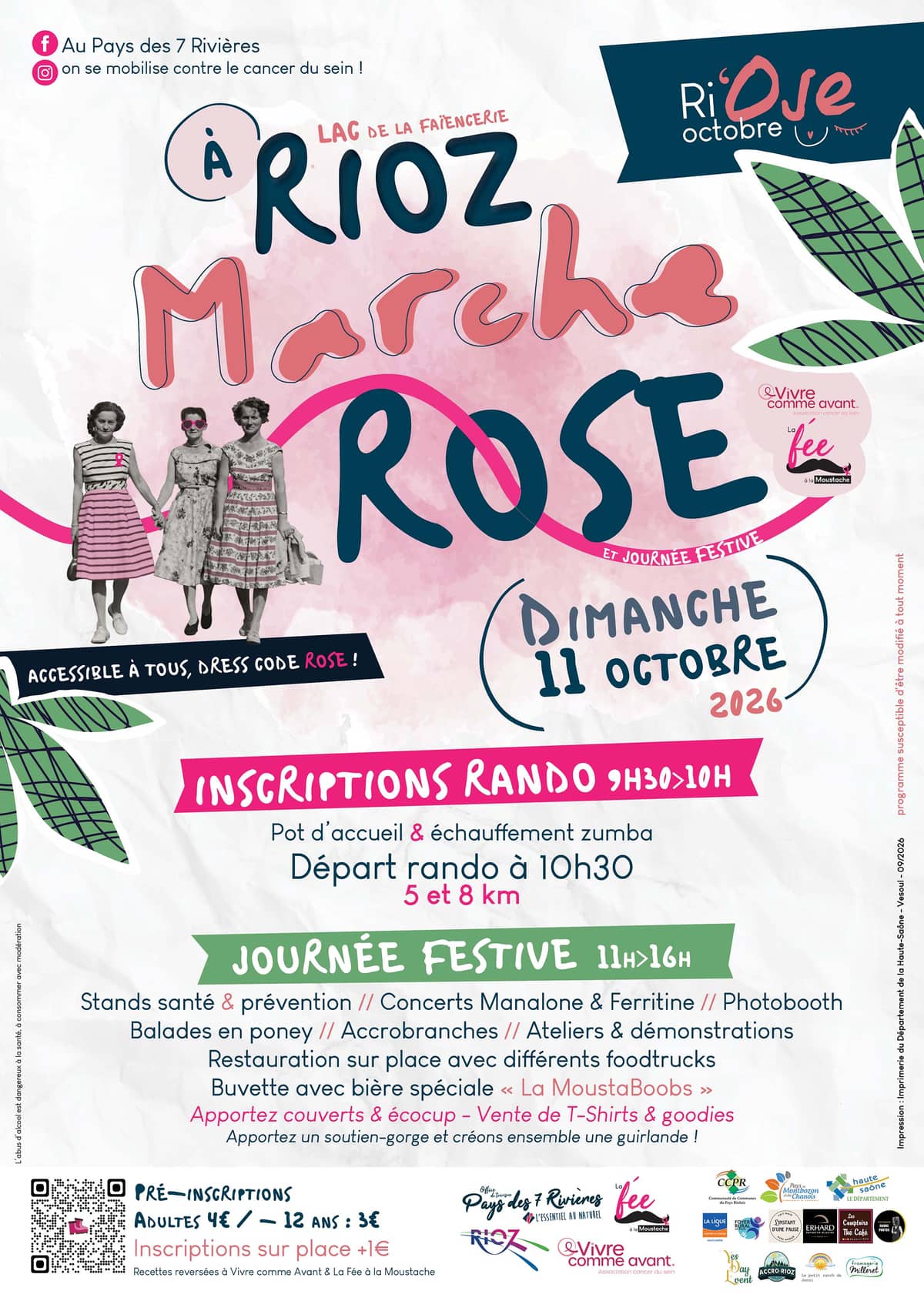 Illustration de l'événement : Marche Rose et journée festive au lac à Rioz
