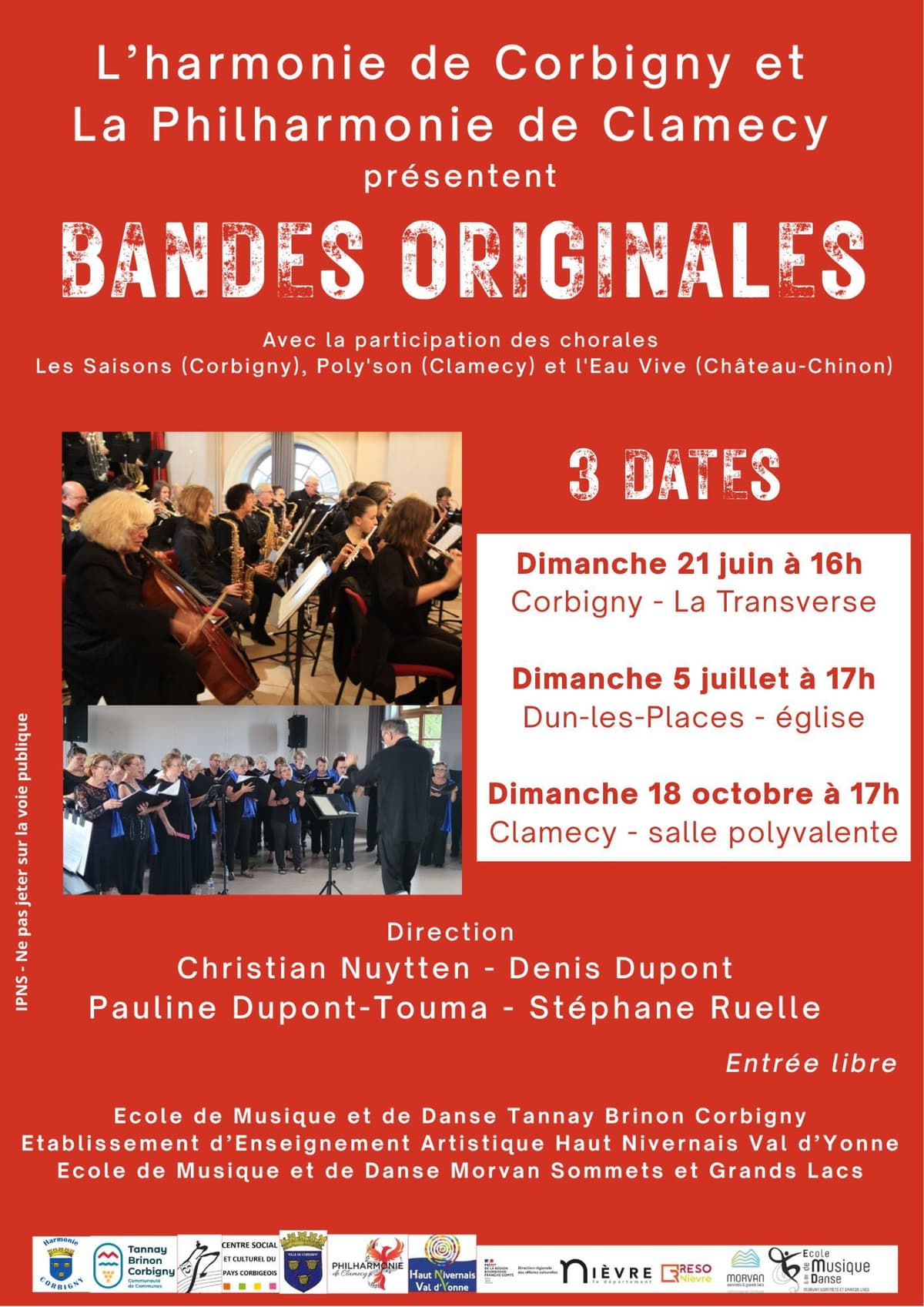 Illustration de l'événement : L'harmonie de Corbigny et la Philharmonie de Clamecy présentent : Bandes Originales