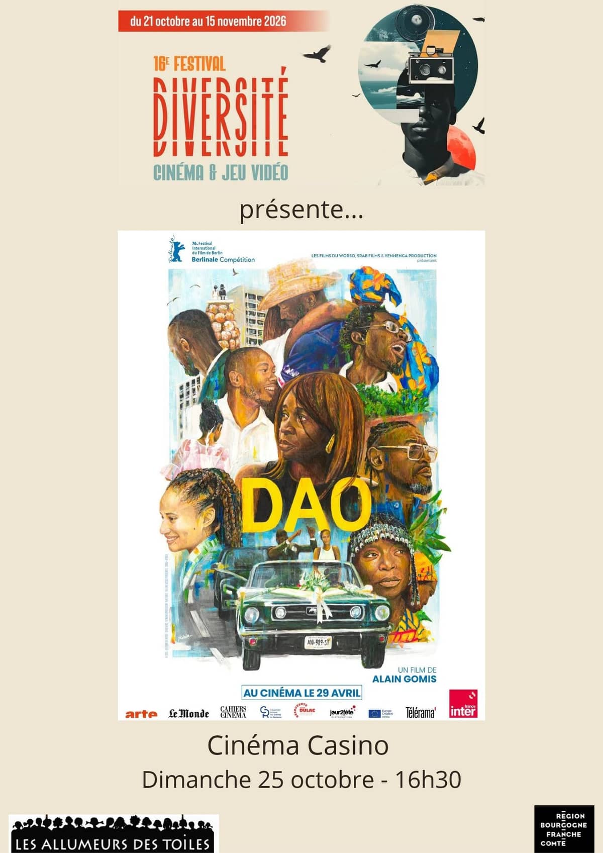 Illustration de l'événement : 16e Festival Diversité - Cinéma & jeux vidéo - "DAO" - drame de Alain Gomis