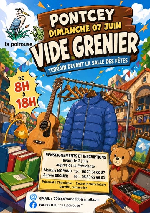 Illustration de l'événement : Vide grenier de la Poirouse - Dimanche 7 juin 2026