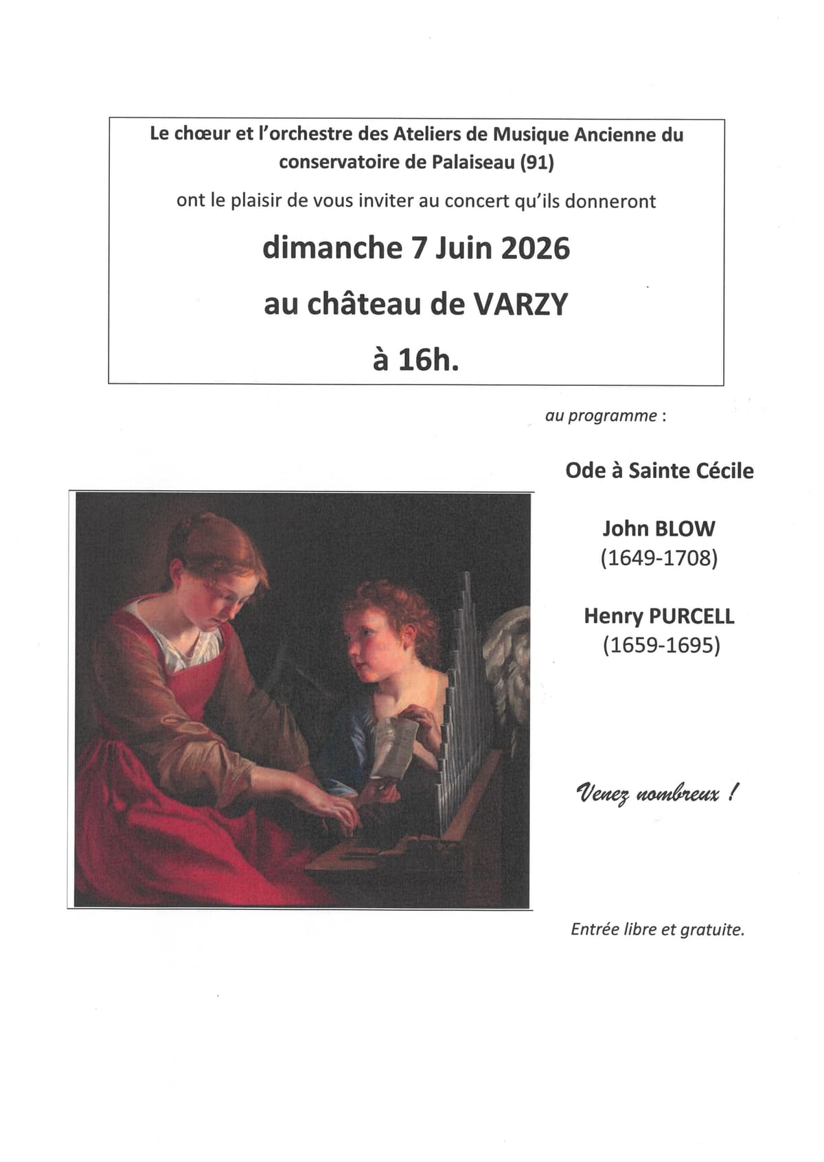 Illustration de l'événement : Concert au château de Varzy : Ode à Sainte Cécile