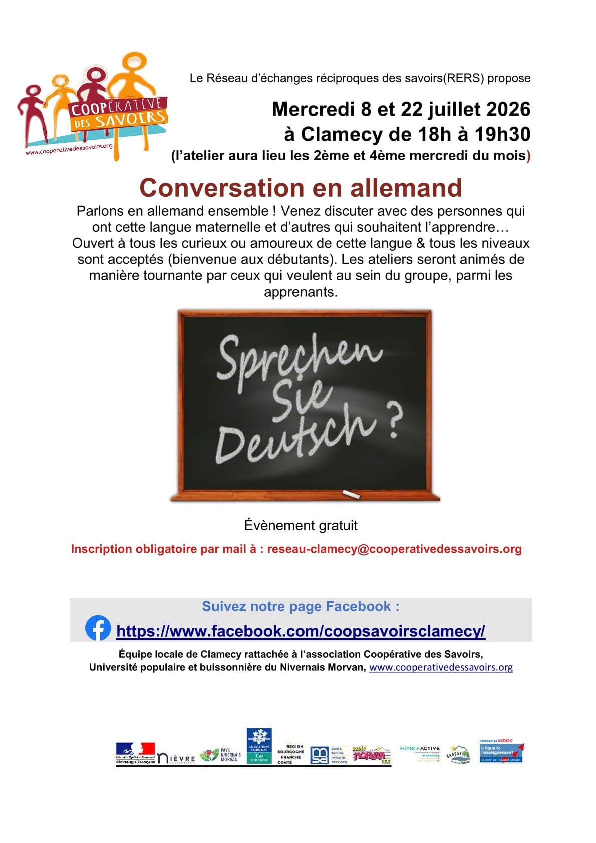 Illustration de l'événement : La Coopérative des Savoirs propose : Conversation en allemand