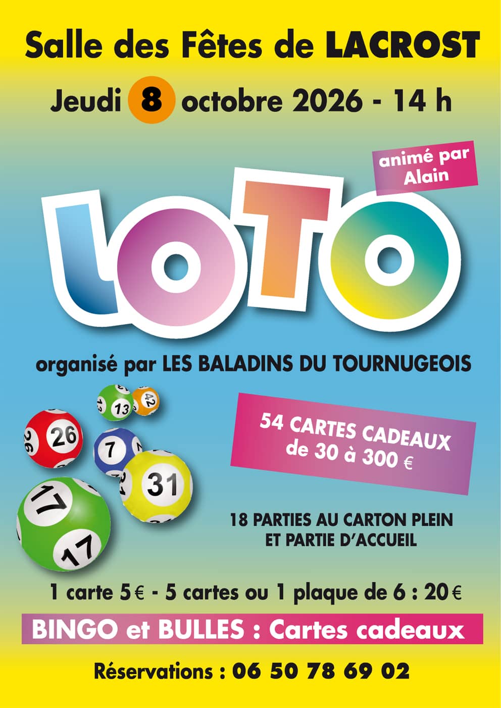 Illustration de l'événement : Loto de la chorale «les Baladins du Tournugeois»