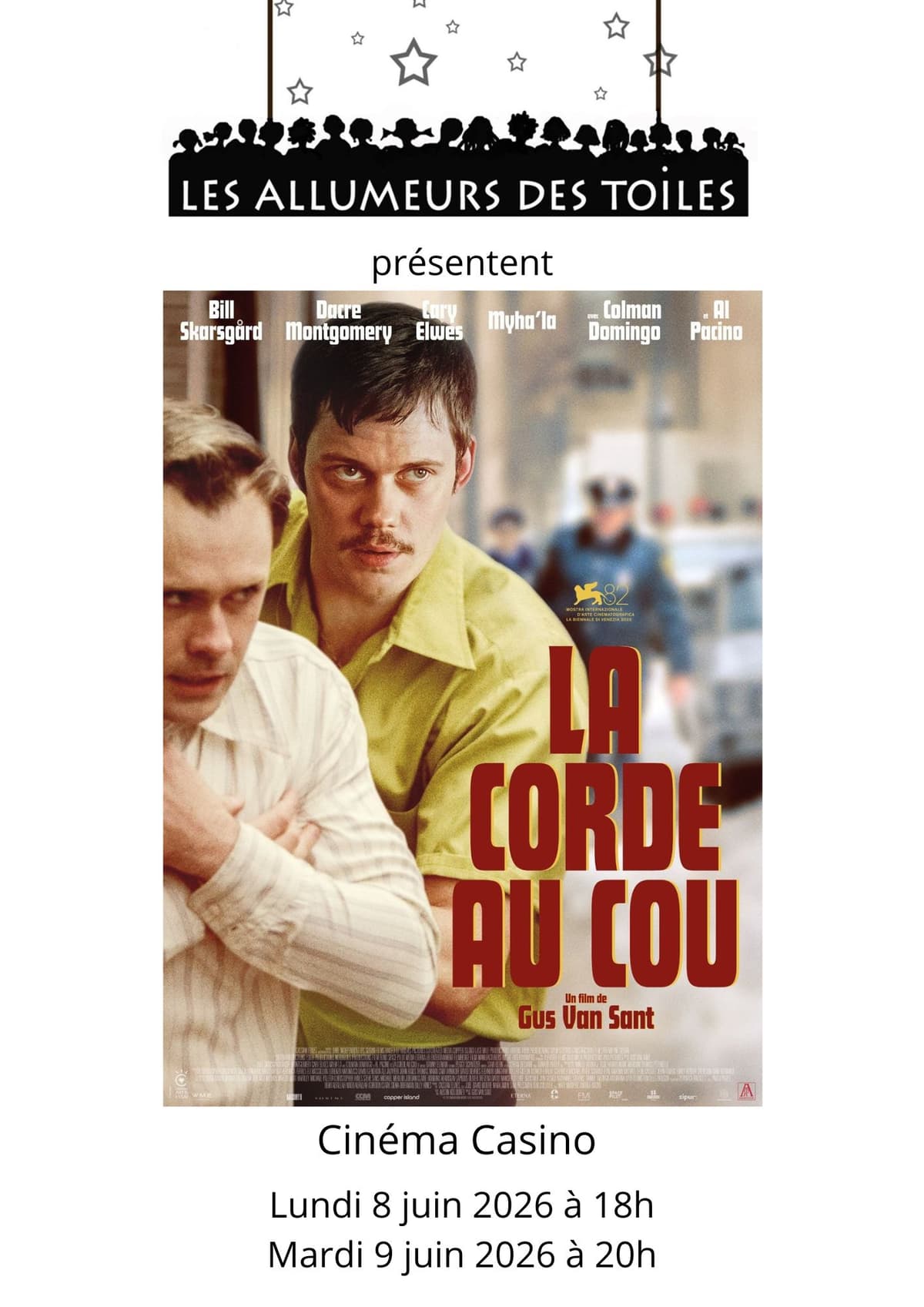 Illustration de l'événement : Les Allumeurs des Toiles présentent : "La corde au cou" - Thriller de Gus Van Sant