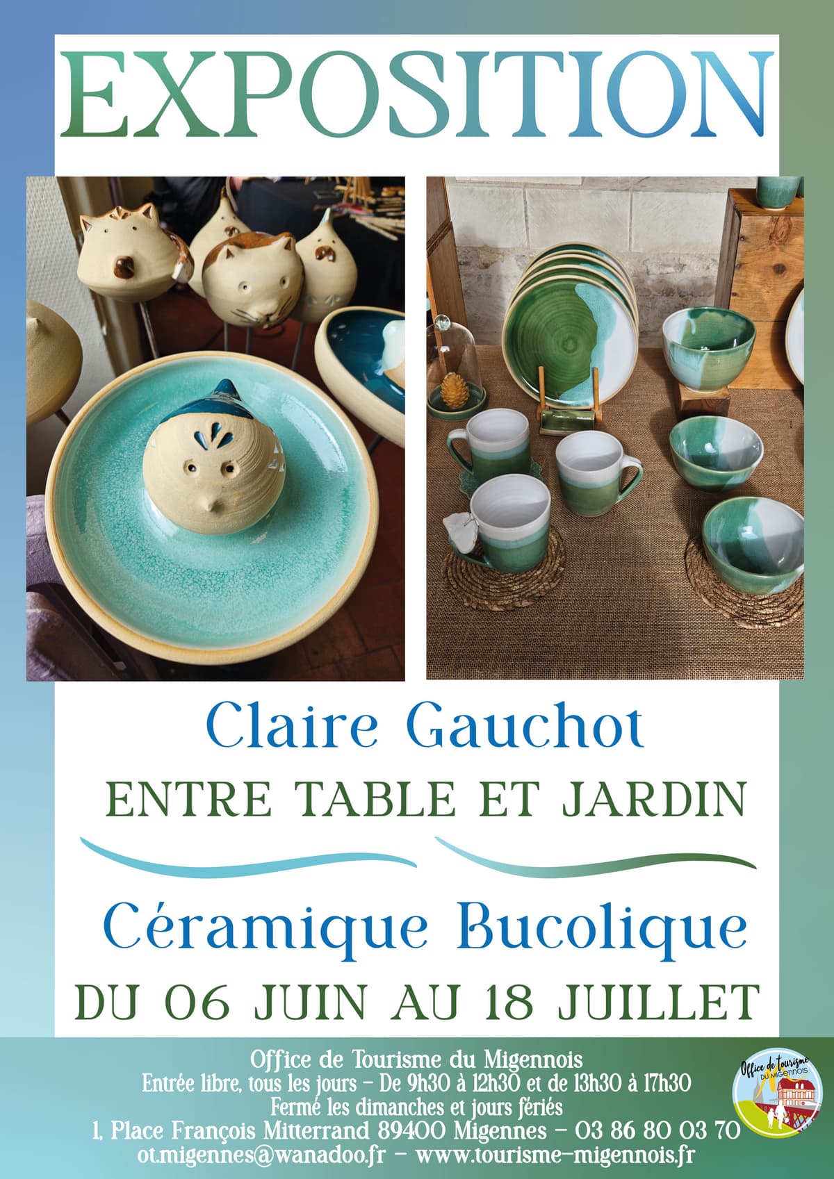 Illustration de l'événement : Exposition - Entre Table et Jardin - Céramique Bucolique - Claire Gauchot