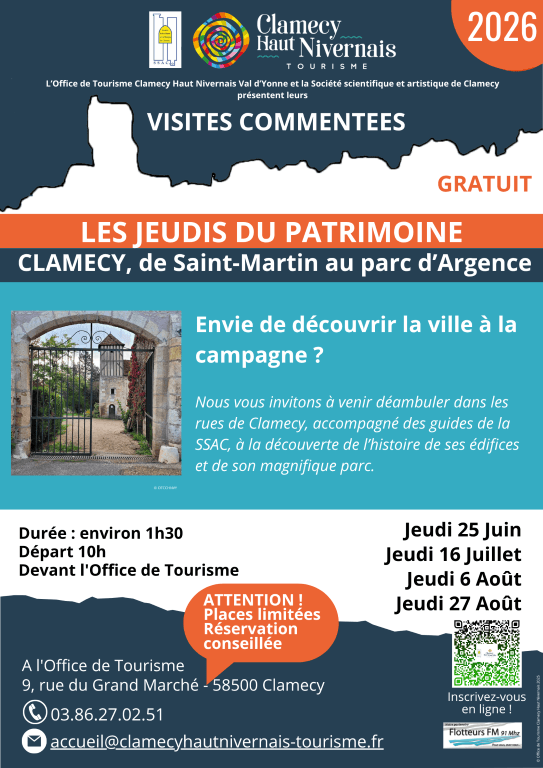 Illustration de l'événement : Visites commentées - Clamecy, de Saint-Martin au parc d'Argence