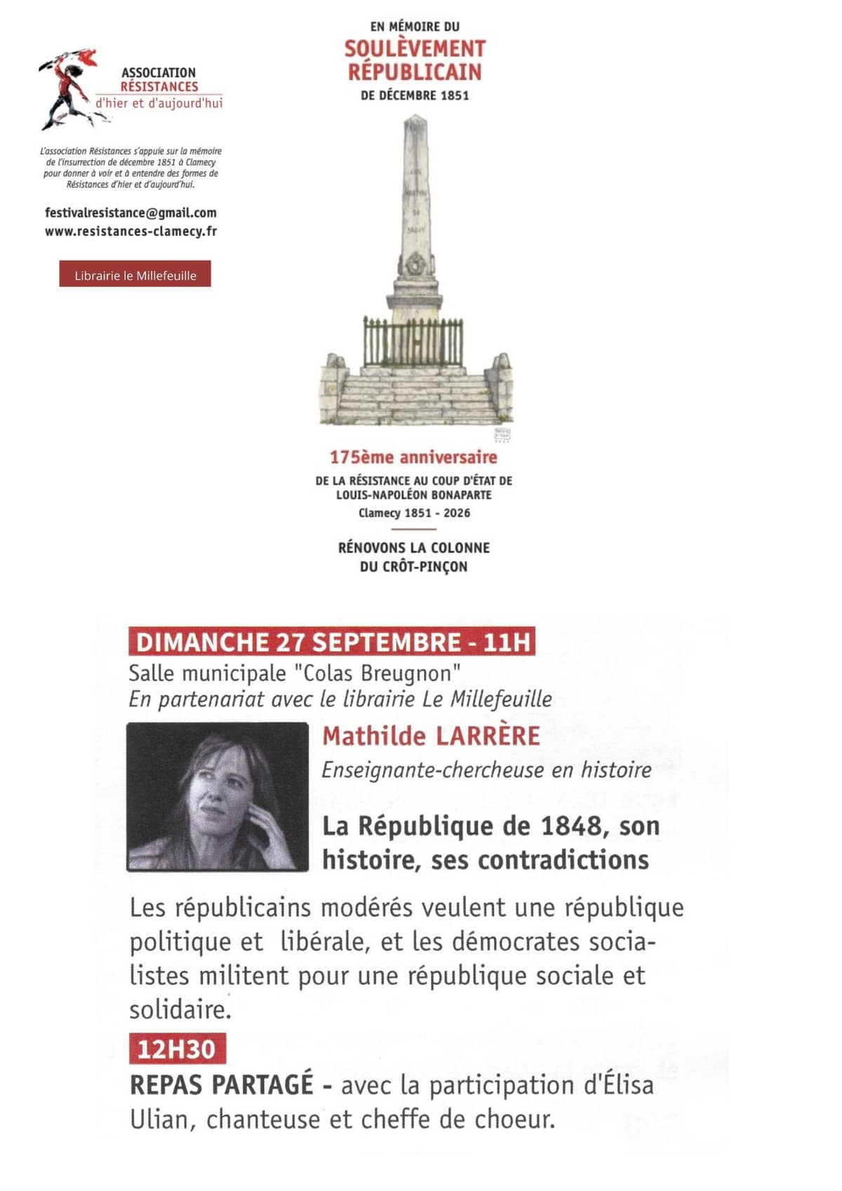 Illustration de l'événement : Conférence "La République de 1848, son histoire, ses contradictions"