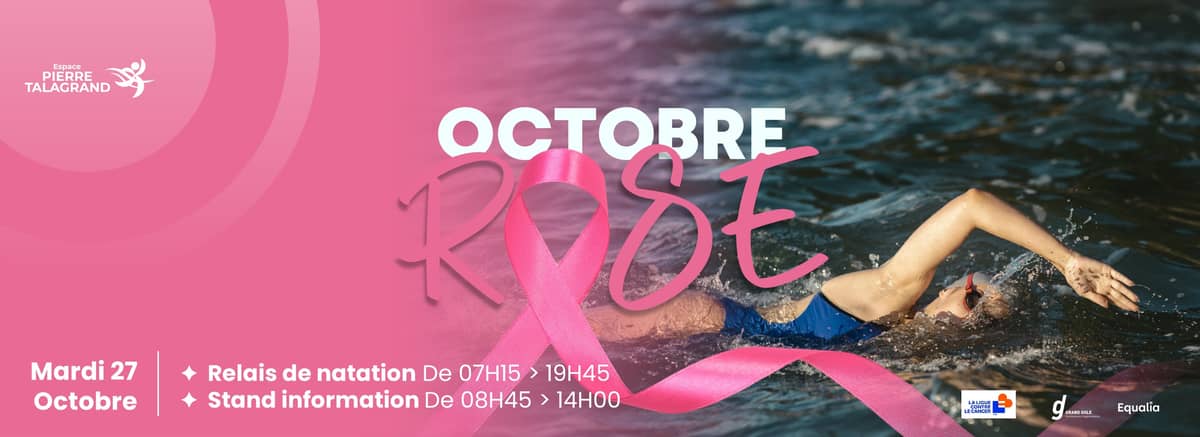 Illustration de l'événement : La Vague Rose : nagez ensemble pour Octobre Rose