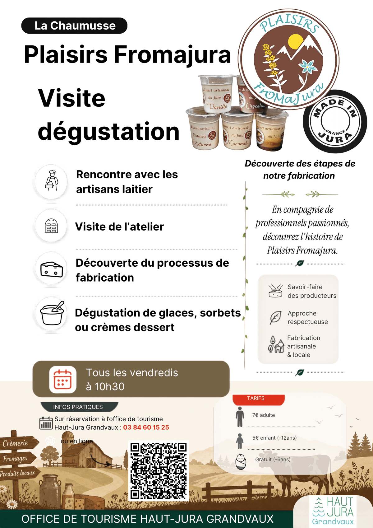 Illustration de l'événement : Visite guidée de l'atelier Plaisirs FrOMaJura
