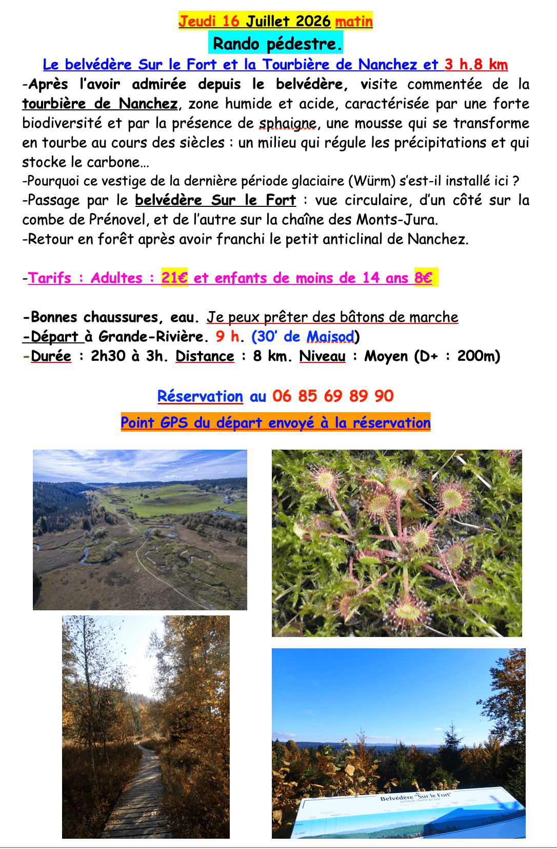 Illustration de l'événement : Randonnée - La tourbière de Prénovel et le belvédère sur le Fort