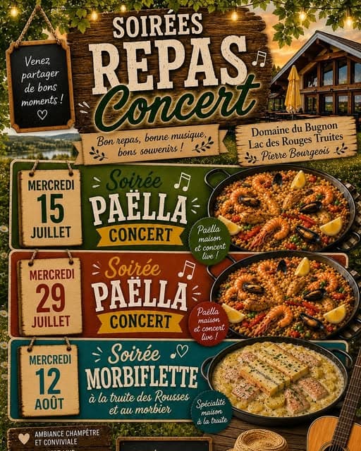 Illustration de l'événement : Soirées Repas Concert Domaine du Bugnon