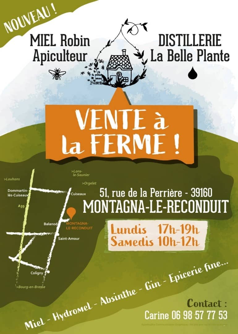 Illustration de l'événement : Vente des produits de la distillerie La Belle Plante et de l'apiculteur Marc Robin