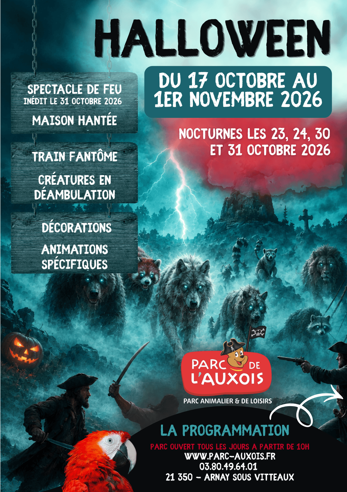 Illustration de l'événement : Halloween au Parc de l'Auxois - les Animaux Maudits !