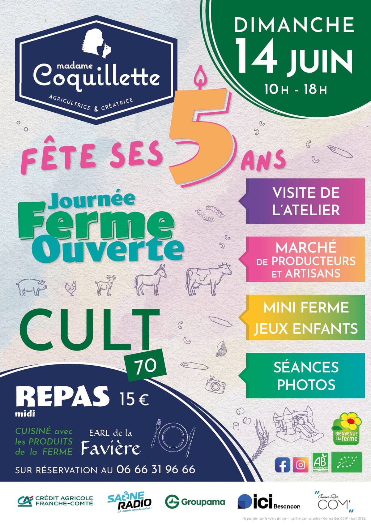 Illustration de l'événement : Madame Coquillette fête ses 5 ans