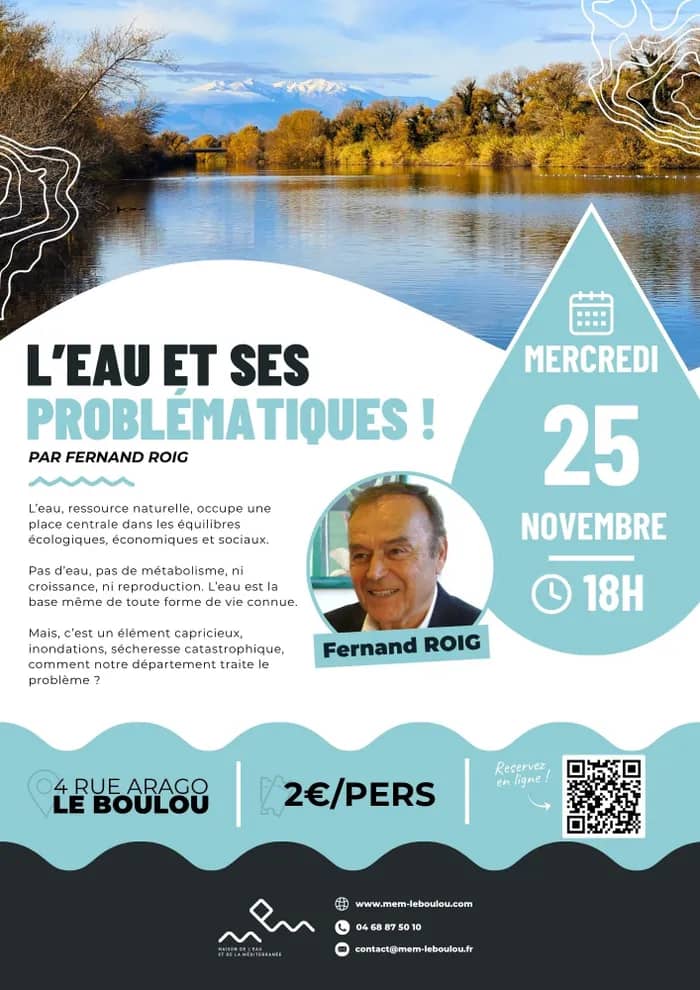 Illustration de l'événement : Conférence "L’eau et ses problématiques » par Fernand Roig