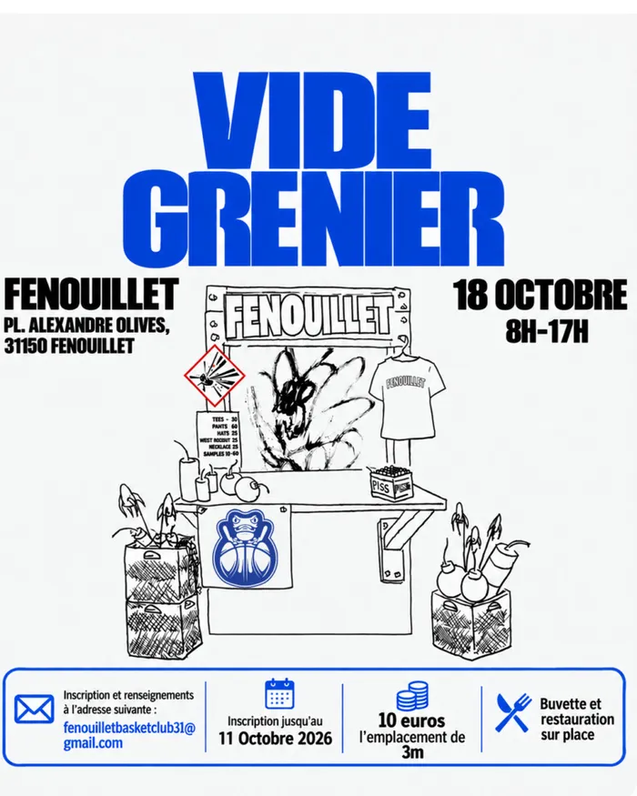 Illustration de l'événement : Vide-grenier du Fenouillet Basket Club - Dimanche 18 Octobre