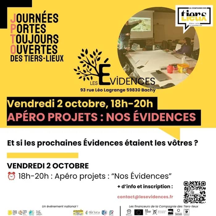 Illustration de l'événement : Journées portes toujours ouvertes - Apéro-projet : « Nos Évidences »