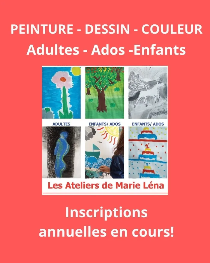 Illustration de l'événement : ATELIERS DESSIN PEINTURE COULEUR par Les Ateliers de Marie Léna