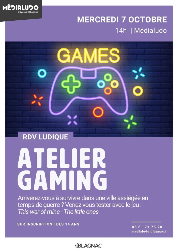 Illustration de l'événement : Atelier Gaming - Mercredi 7 octobre