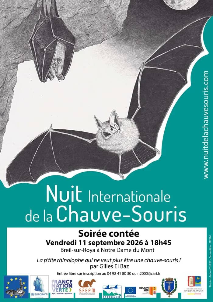 Illustration de l'événement : "La petite Rhinolophe qui ne voulait plus être une Chauve-souris" Vendredi 11 Septembre 2026 à Notre Dame du Mont à Breil-sur-Roya