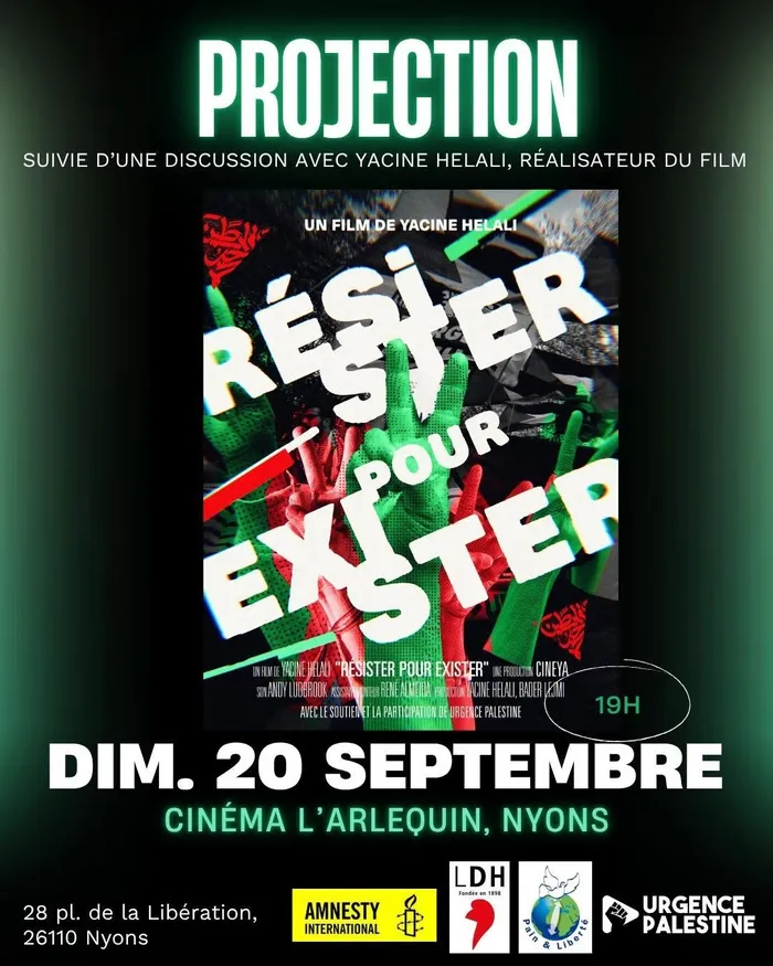 Illustration de l'événement : Projection du film RÉSISTER POUR EXISTER de Yacine Helali, suivie d'un débat avec le réalisateur et Omar Al Soumi