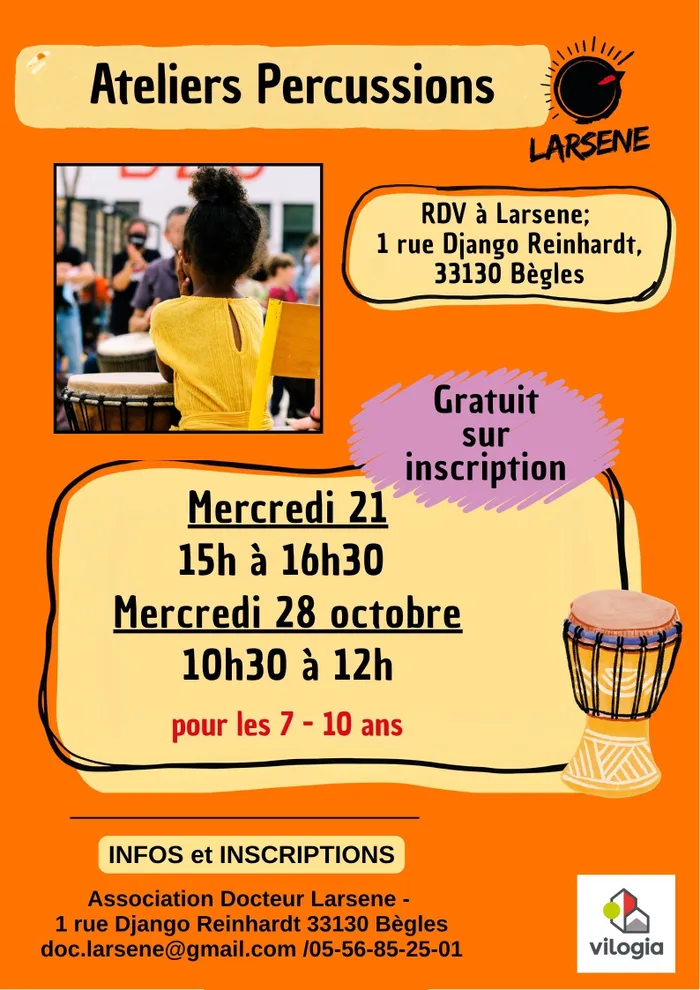 Illustration de l'événement : Ateliers Percussions